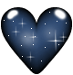 Gif animé coeurs bleu brillant